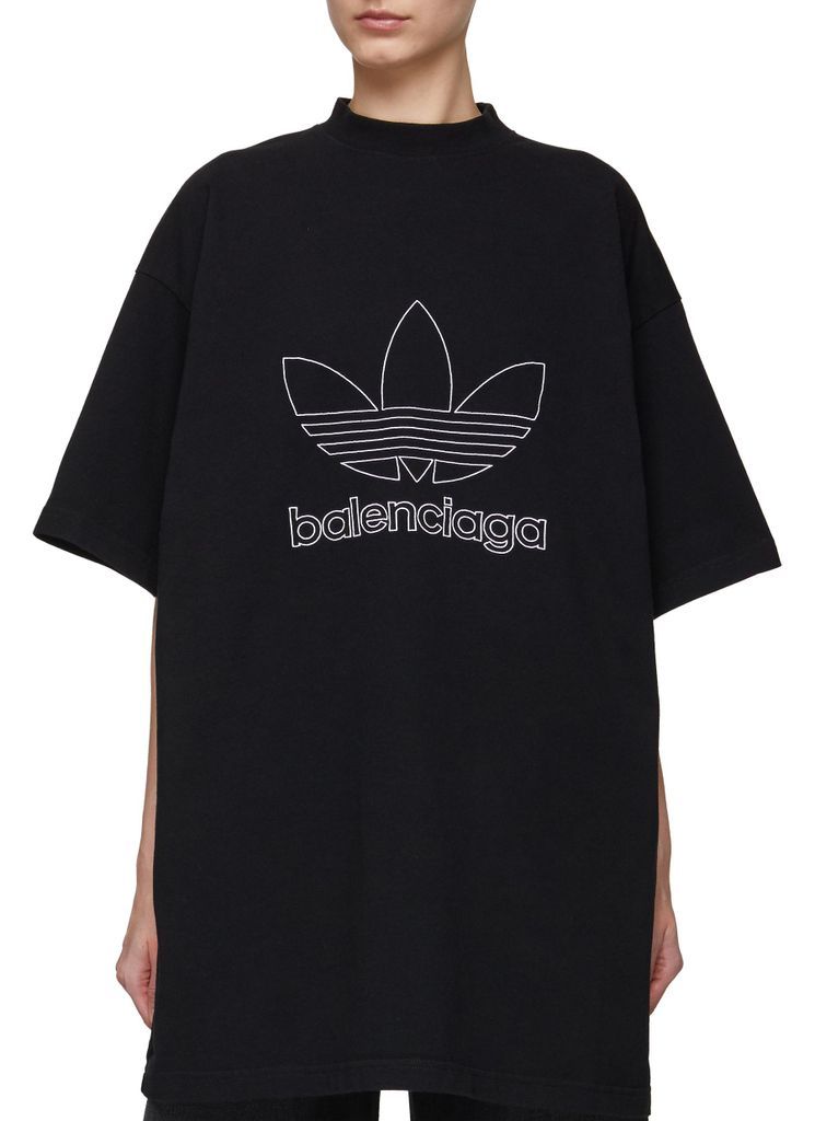 x adidas Trefoil Logo Print Cotton Oversized T-Shirt