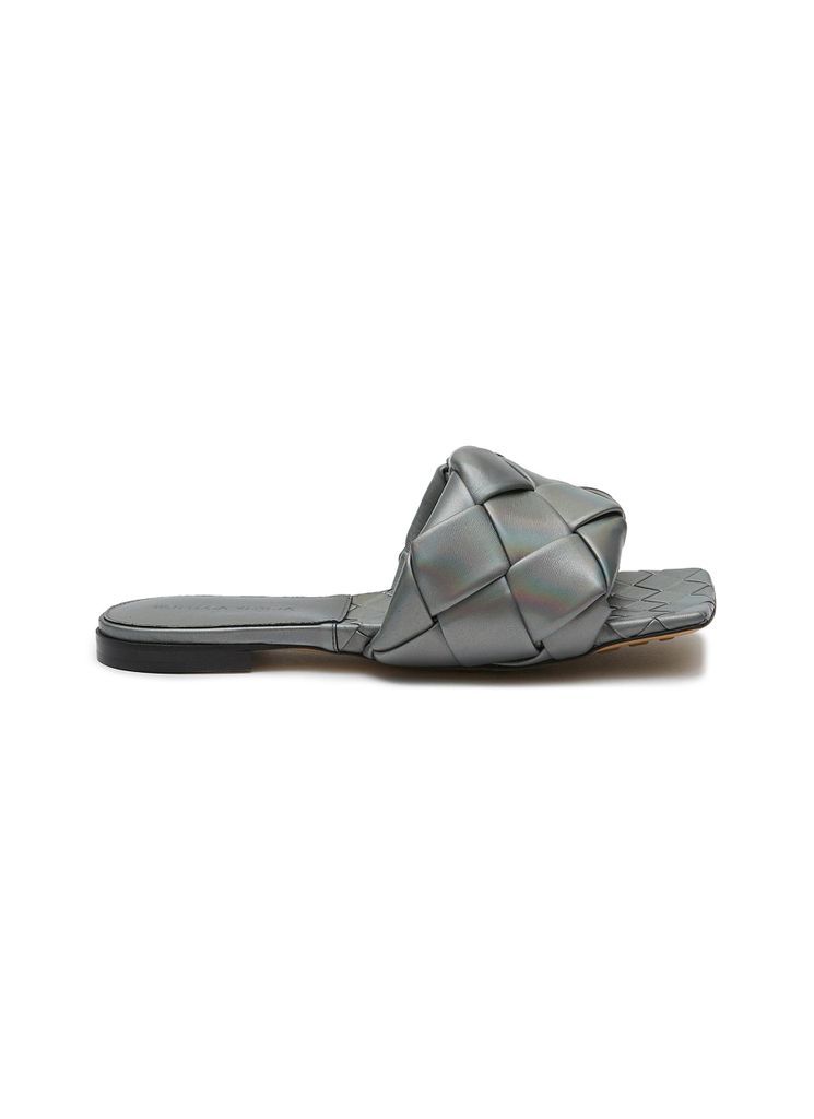 ‘Lido' intreccio laser leather flat sandals
