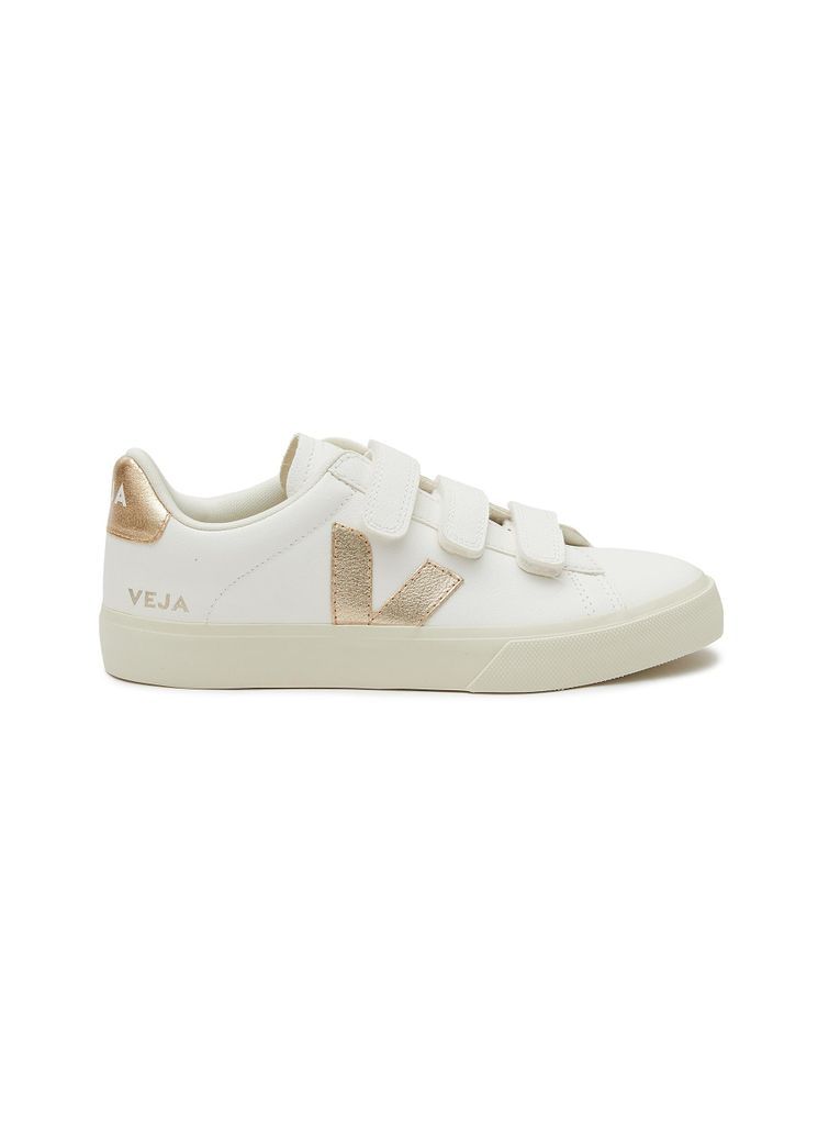 ‘RECIFE' LOW TOP TRIPLE VELCRO CHROMEFREE LEATHER SNEAKERS