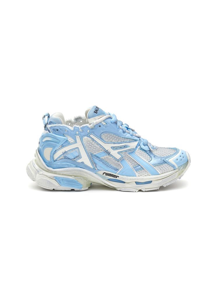 ‘Runner' Chunky Sole Bicoloured Mesh Low Top Sneakers