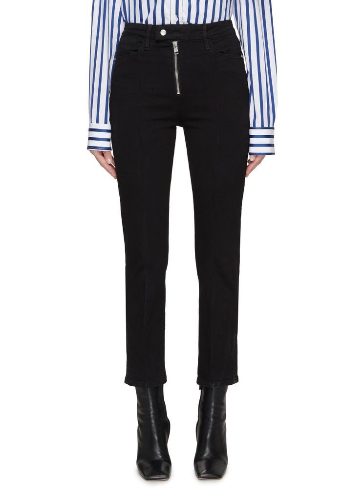 ‘LE SUPER HIGH' EXPOSED ZIP STRAIGHT LEG JEANS