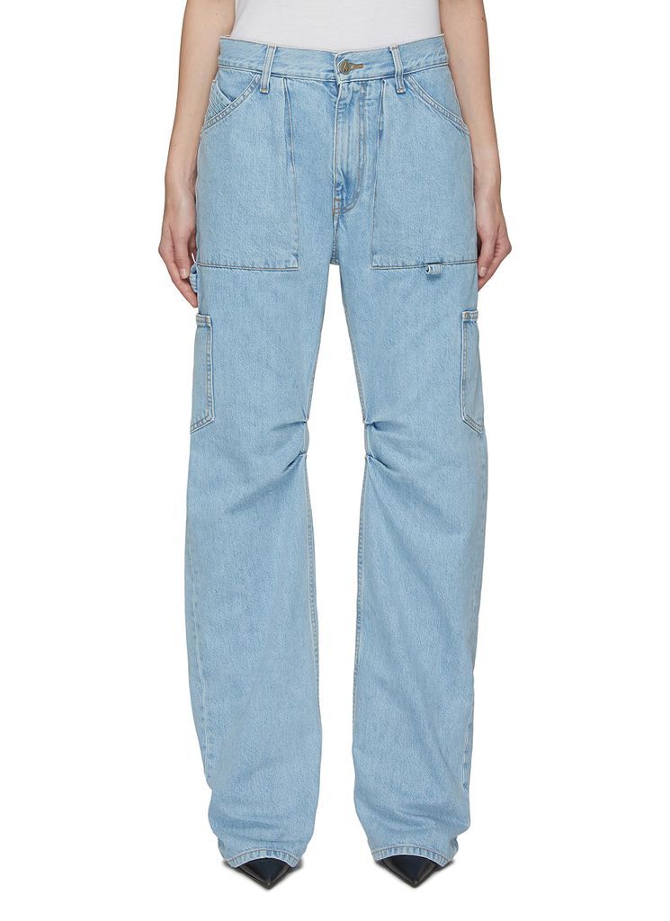 ‘Ben' Stitched Knee Washed Straight Jeans