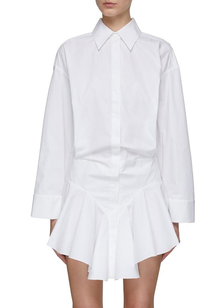 ‘Candice' Flared Mini Skirt Cotton Shirt Dress