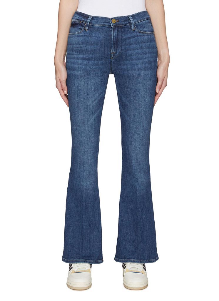 ‘LE PIXIE HIGH' WHISKERING DETAIL FLARED LEG JEANS