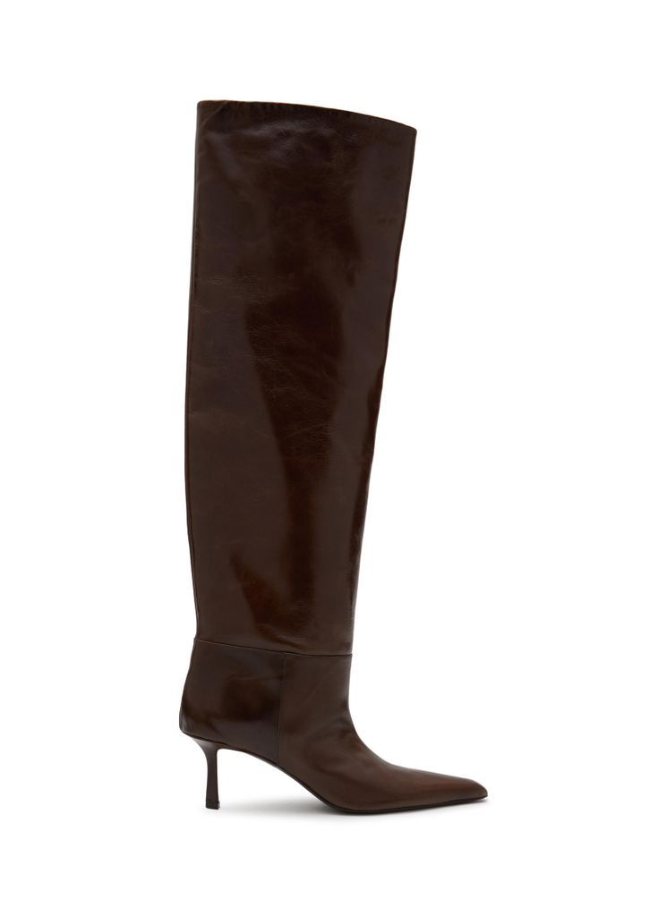 ‘VIOLA' SLOUCHED LEATHER BOOTS