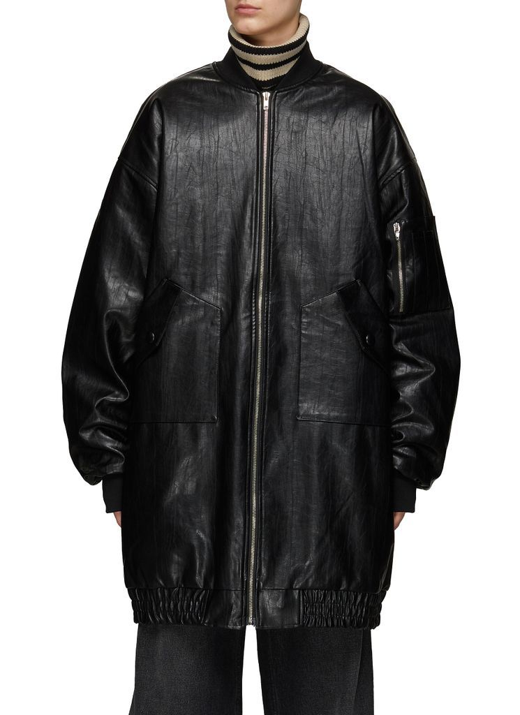 ‘Jesse' Faux Leather Bomber Coat