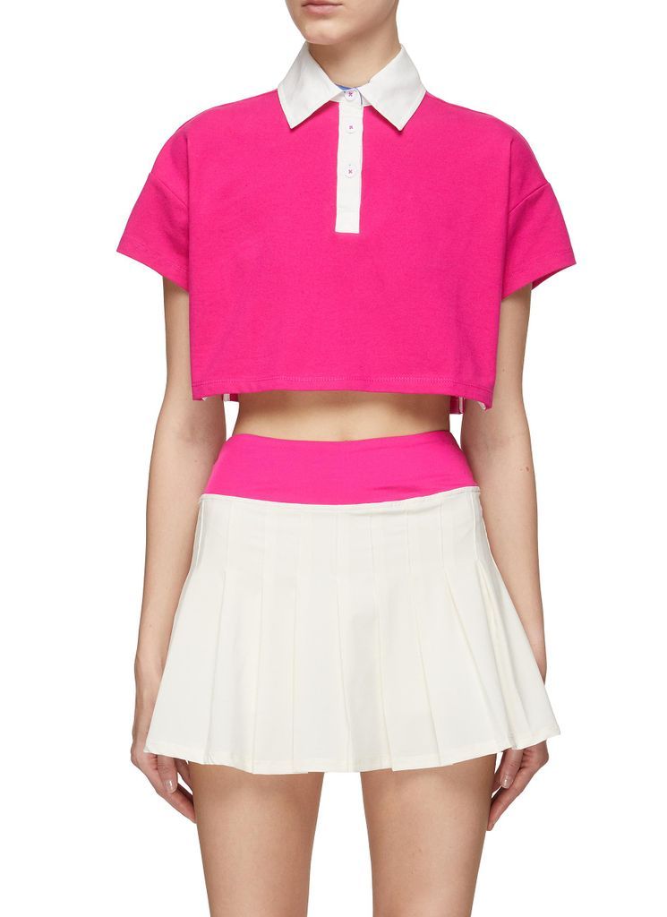 ‘WILLA' SHORT SLEEVE CROPPED POLO TOP