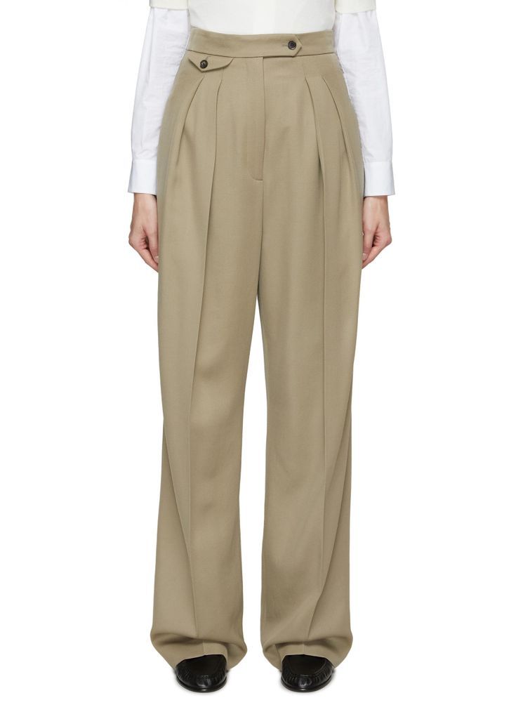 ‘MARCELLITA' FLAT FRONT HIGH RISE PLEATED STRAIGHT LEG PANTS