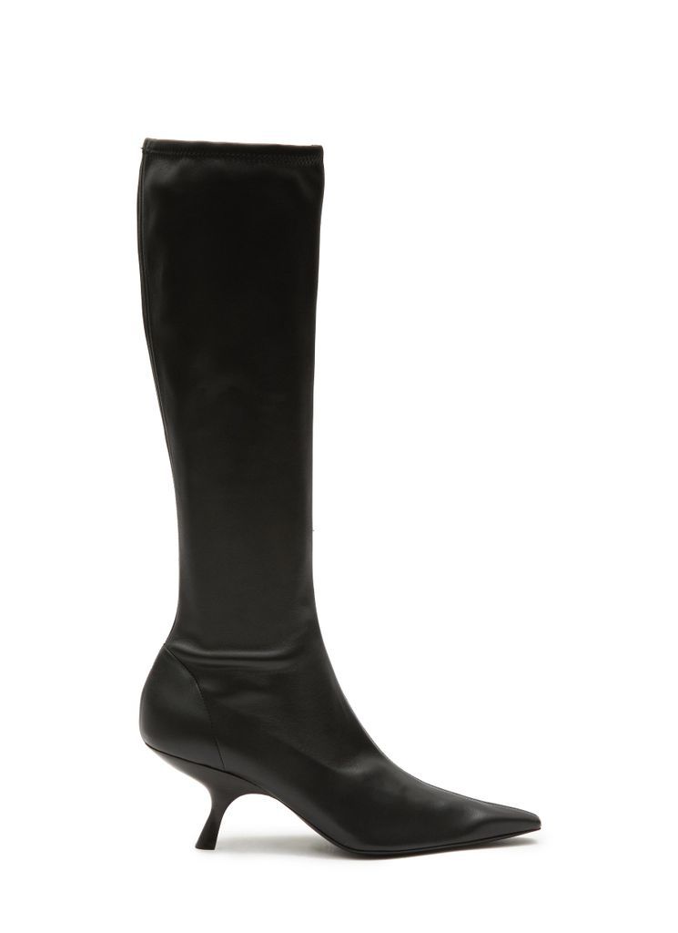 ‘LADY' SQUARE TOE NAPPA LEATHER KNEE HIGH BOOTS