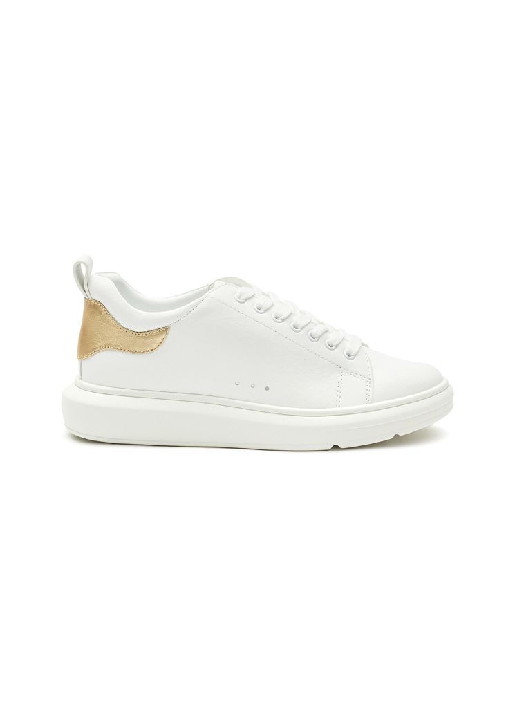 ‘MEGAN' LOW TOP LACE UP CHUNKY OUTSOLE LEATHER SNEAKERS