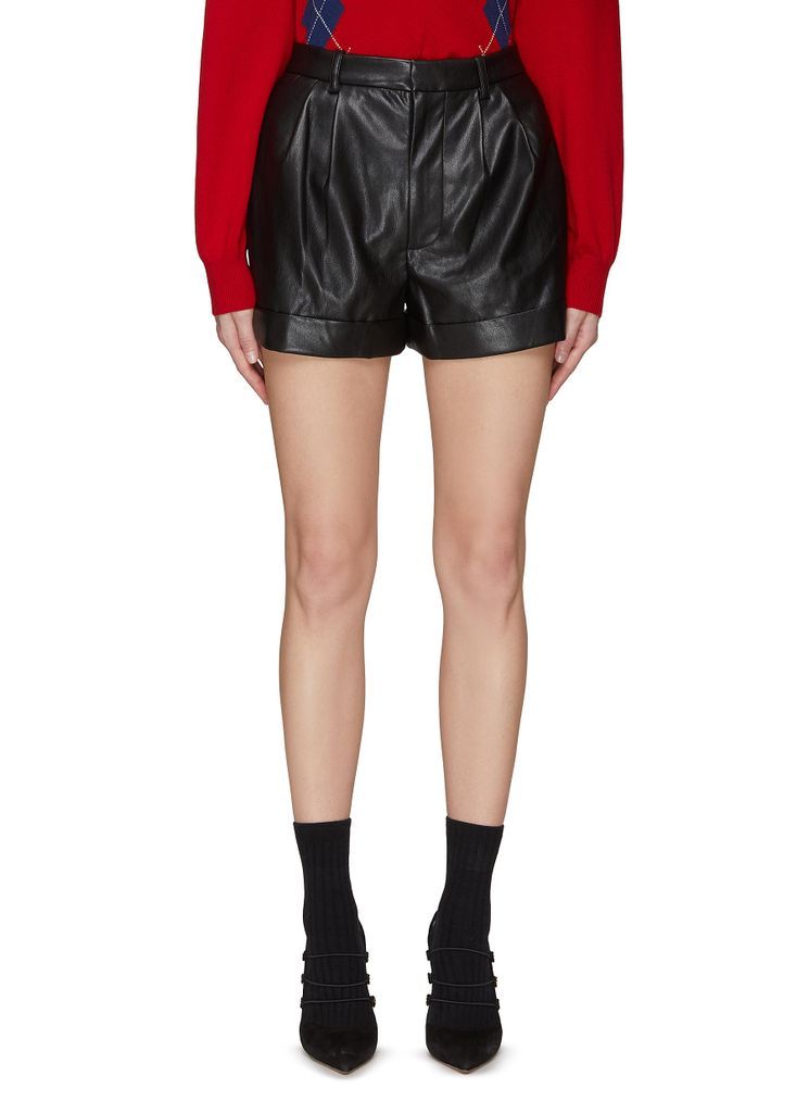 ‘CONRY' MID RISE VEGAN LEATHER SHORTS