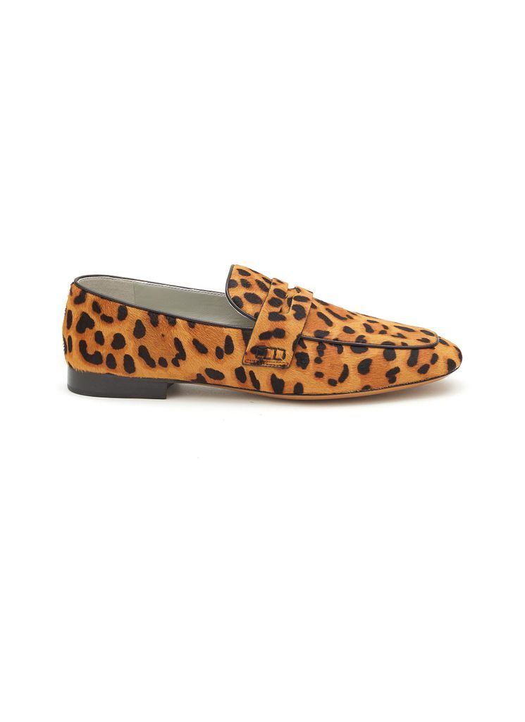 ‘London' Leopard Print Leather Penny Loafers