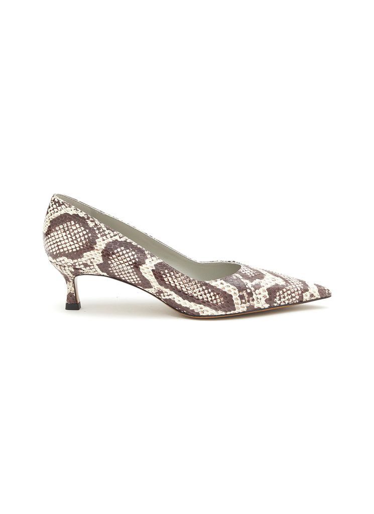 ‘Roma' 45 Snakeskin Print Leather Point Toe Pumps