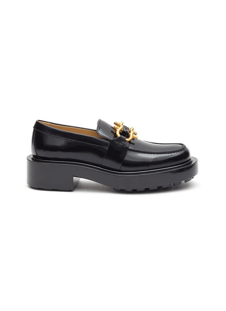 ‘Monsieur' Buckle Appliqué Patent Leather Loafers
