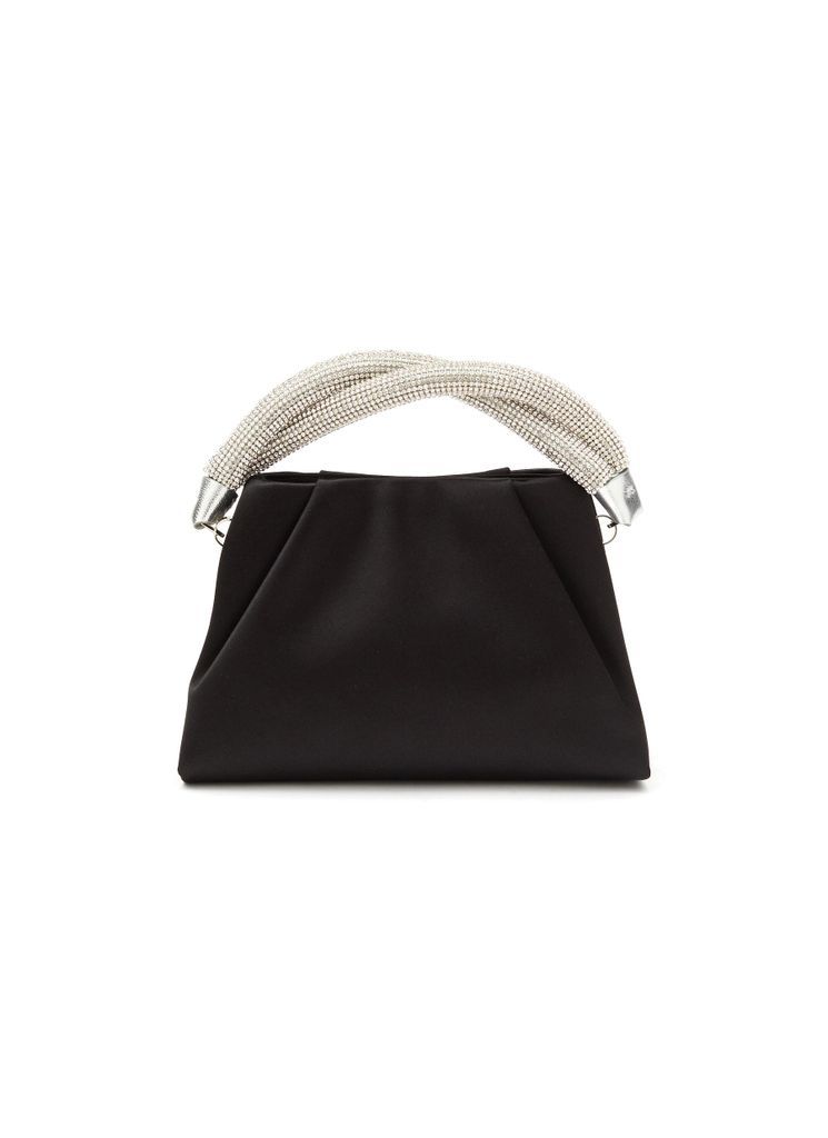 ‘Bernice' Stone Embellished Handle Satin Handbag