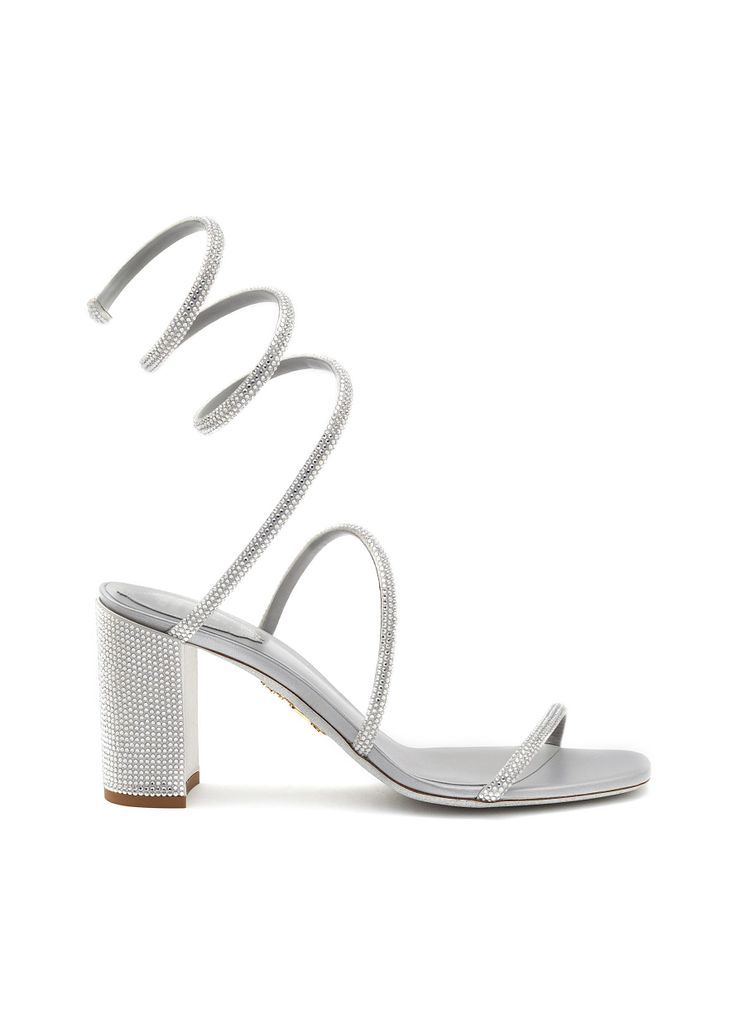 ‘Cleo' 80 Strass Embellished Satin Heeled Sandals
