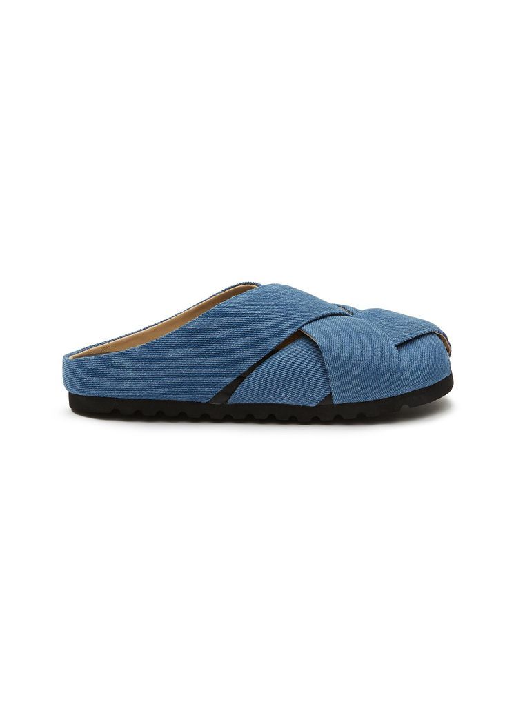 ‘Celest' Woven Washed Denim Sandals