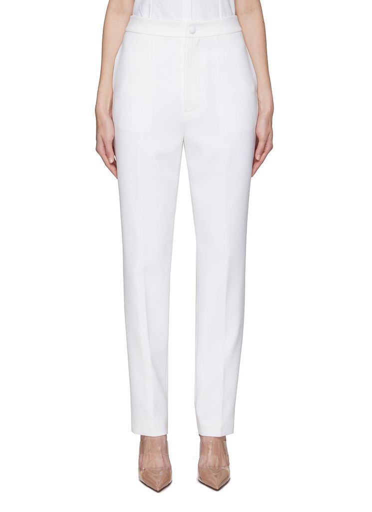 ‘Francesca' Flat Front Pressed Crease Detail Tapered Leg Pants