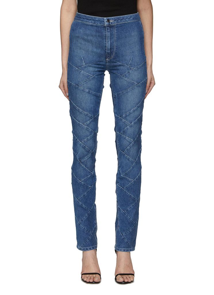 ‘Carlota' Braided Panel Skinny Jeans