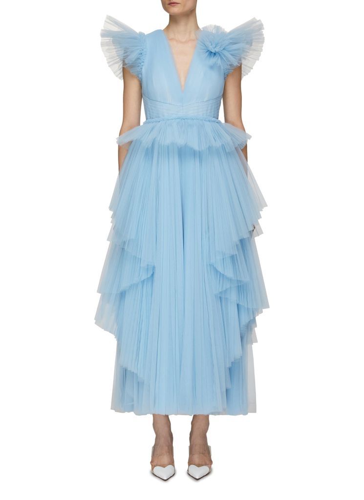 ‘Pascale' Layered Tulle V-Neck Dress
