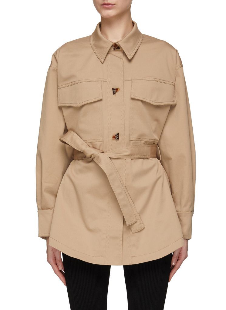 ‘Richmond' Belted Flap Chest Pocket Jacket