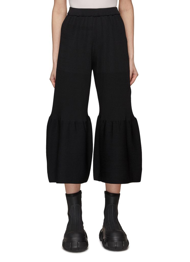 ‘Portrait' Elasticated Waist Flared Cuff Cropped Knit Pants