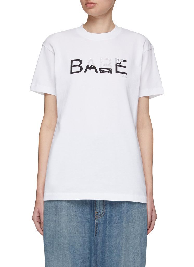‘Jay' Hotfix Embellished Babe Crewneck T-Shirt
