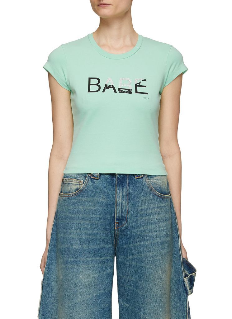 ‘Zion' Hotfix Embellished Babe Crewneck T-Shirt