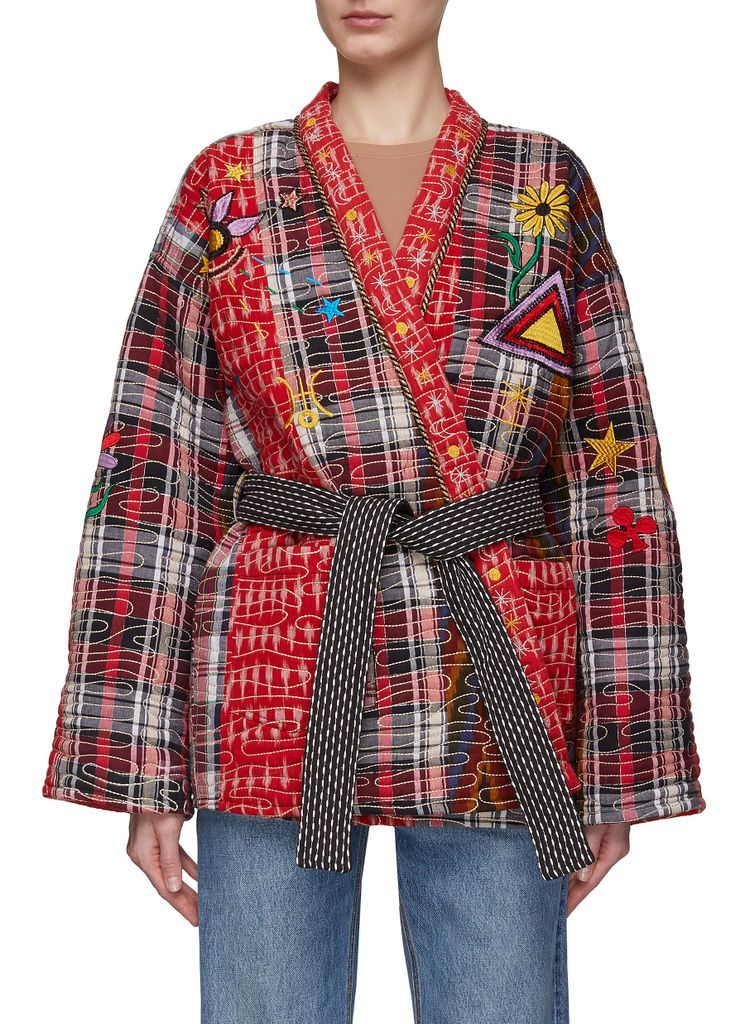 ‘Free the Love Wave' Belted Cotton Kimono