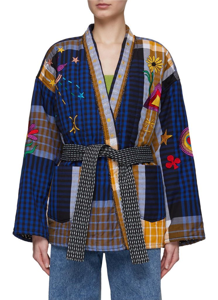 ‘Midnight Crush' Belted Cotton Kimono