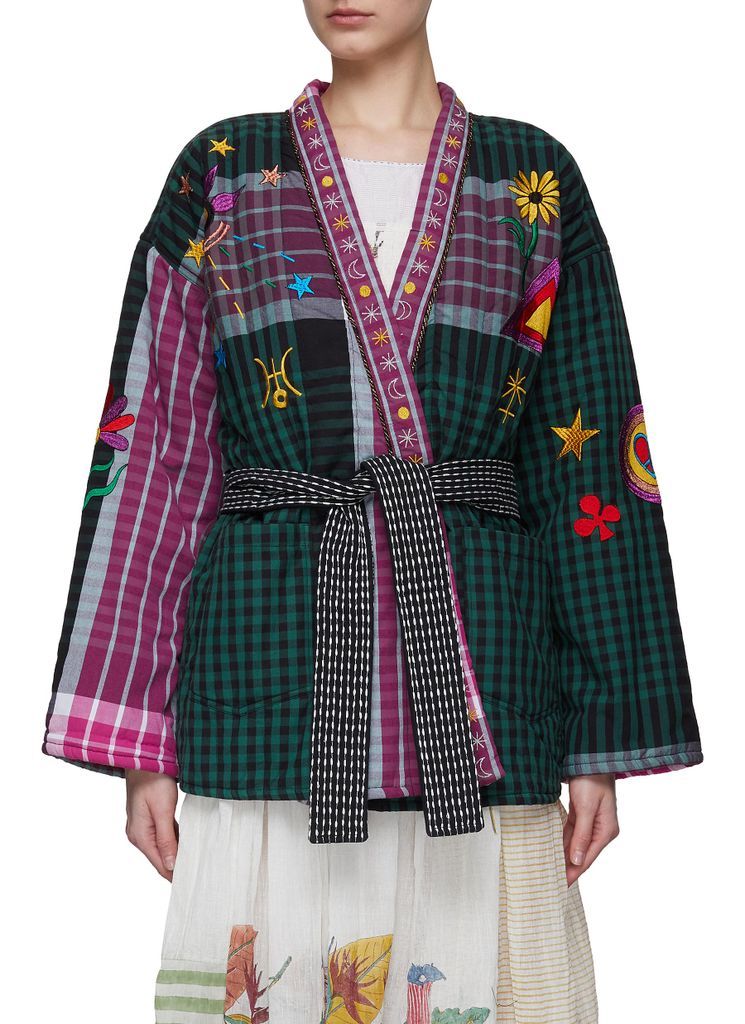 ‘Rain Forest' Belted Cotton Kimono