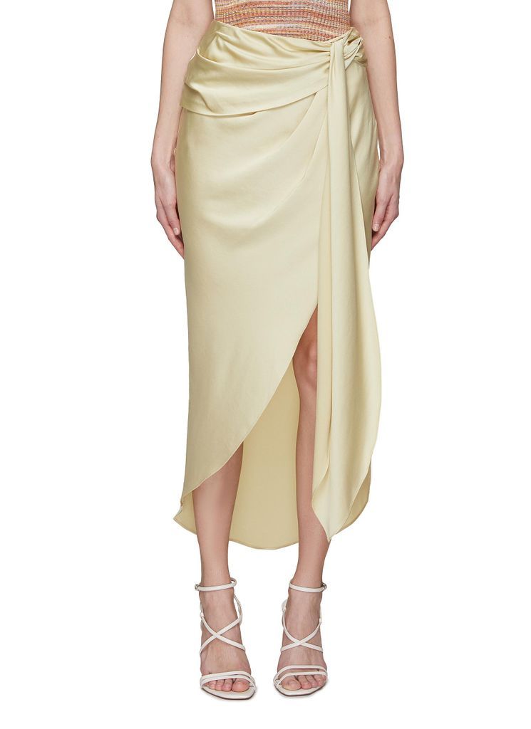 ‘Elisabetta' Draped Wrap Effect Midi Skirt