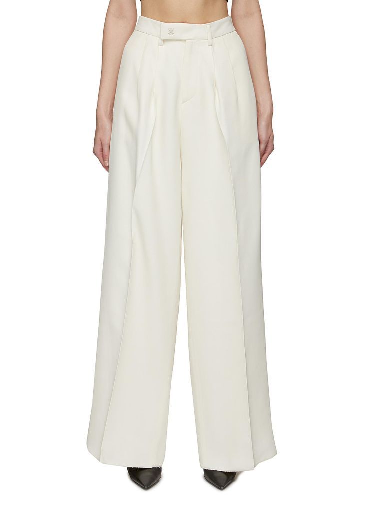 Tailored Flat Front Wide Leg Pants
