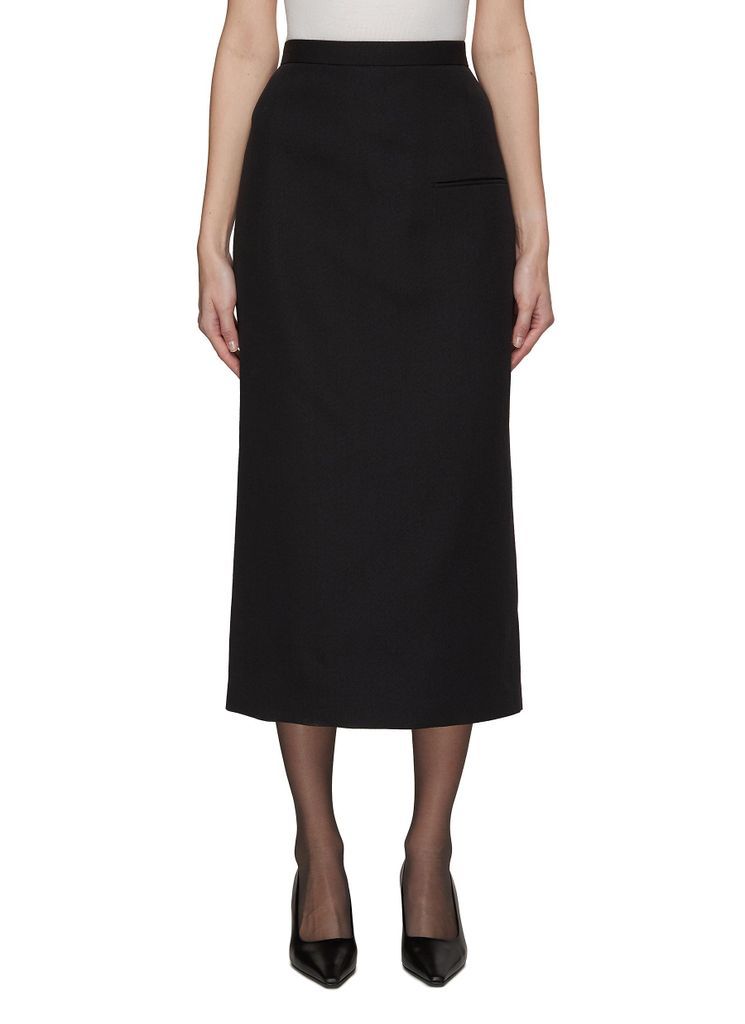‘Juno' Structured Wool Blend Midi Skirt