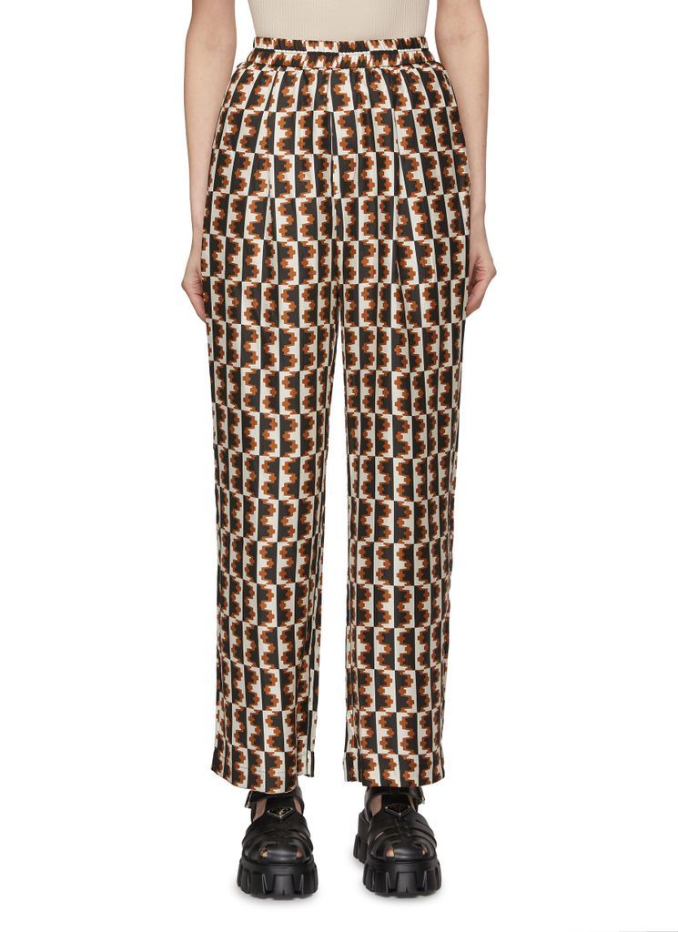 All Over Graphic Print Straight Leg Pants