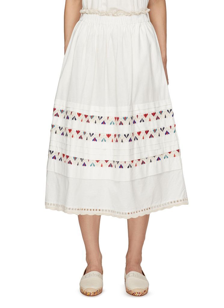 ‘Alicia' Embroidered Midi Skirt