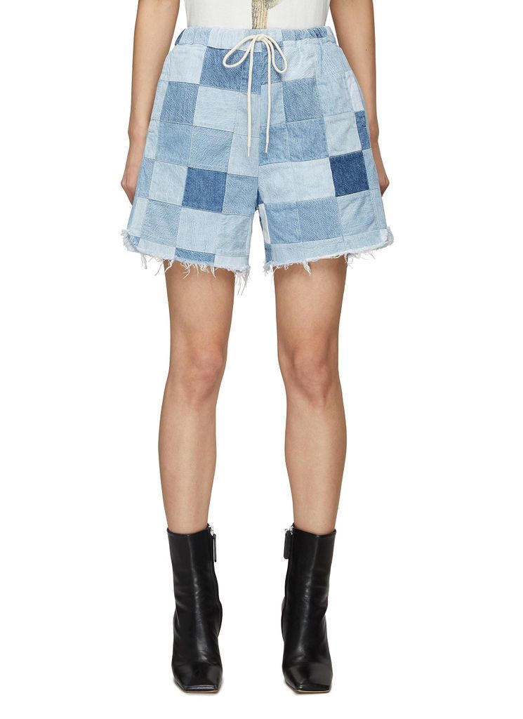 ‘Mark IX' Remake Patchwork Drawstring Denim Shorts