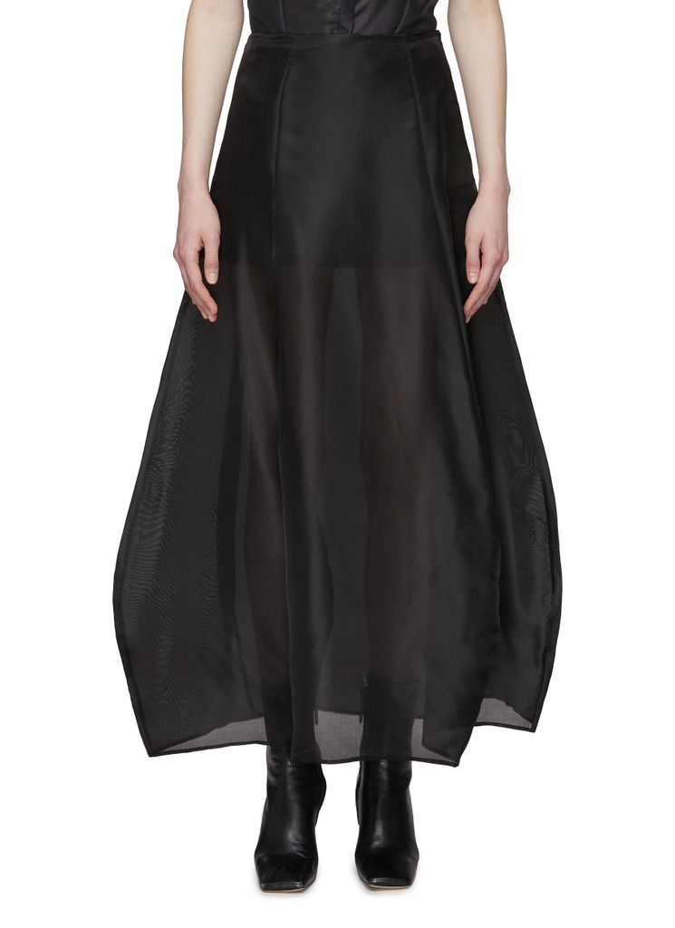 Asymmetric Hem Silk Cocoon Skirt