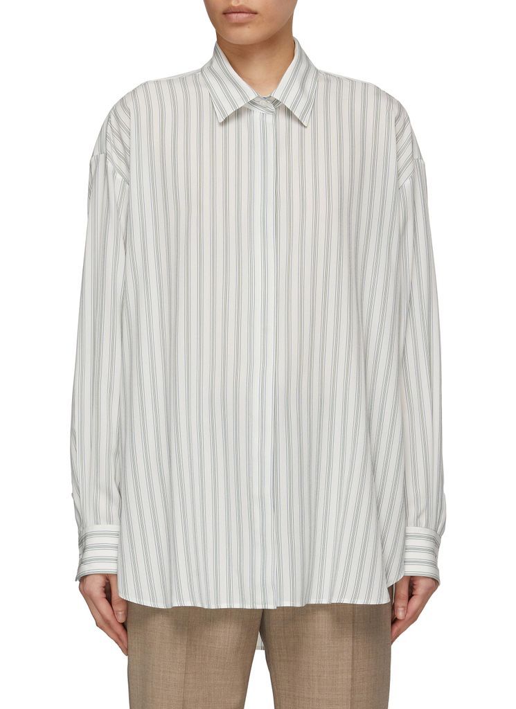 Sisca' Oversized Silk Stripe Shirt