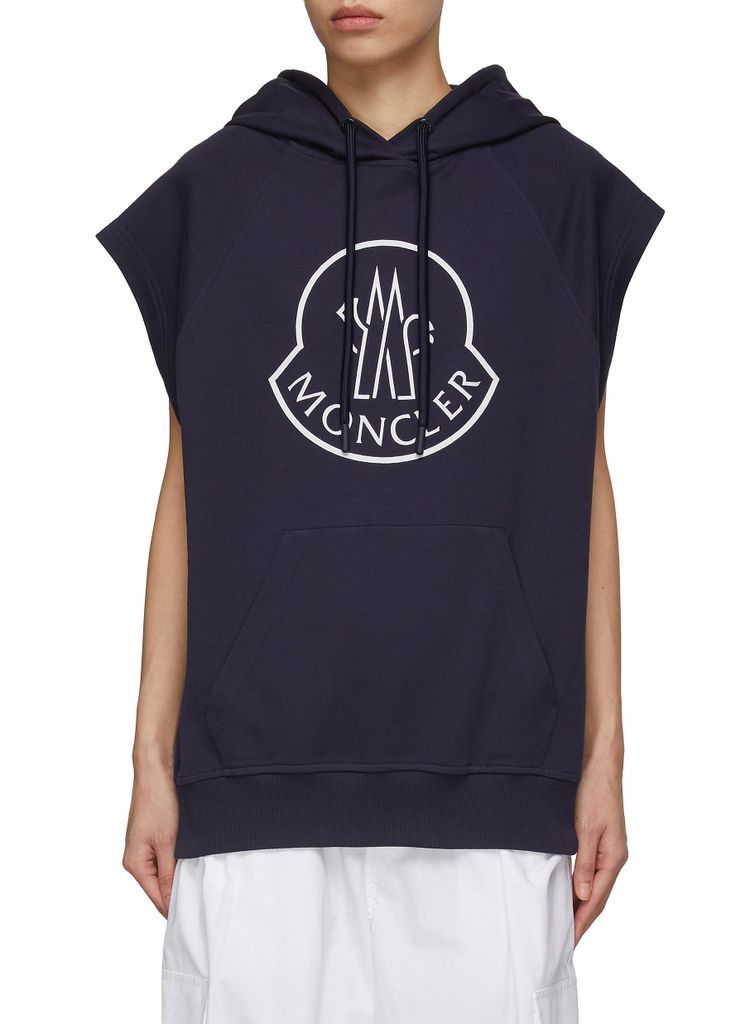 Logo Print Sleeveless Hoodie