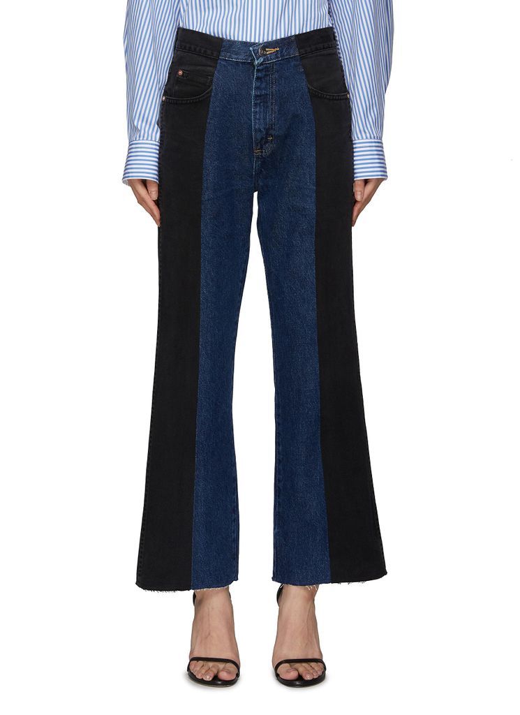 ‘The Contrast' High Rise Flared Jeans