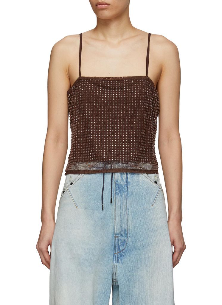 Hot Fix Clear Bead Camisole Top