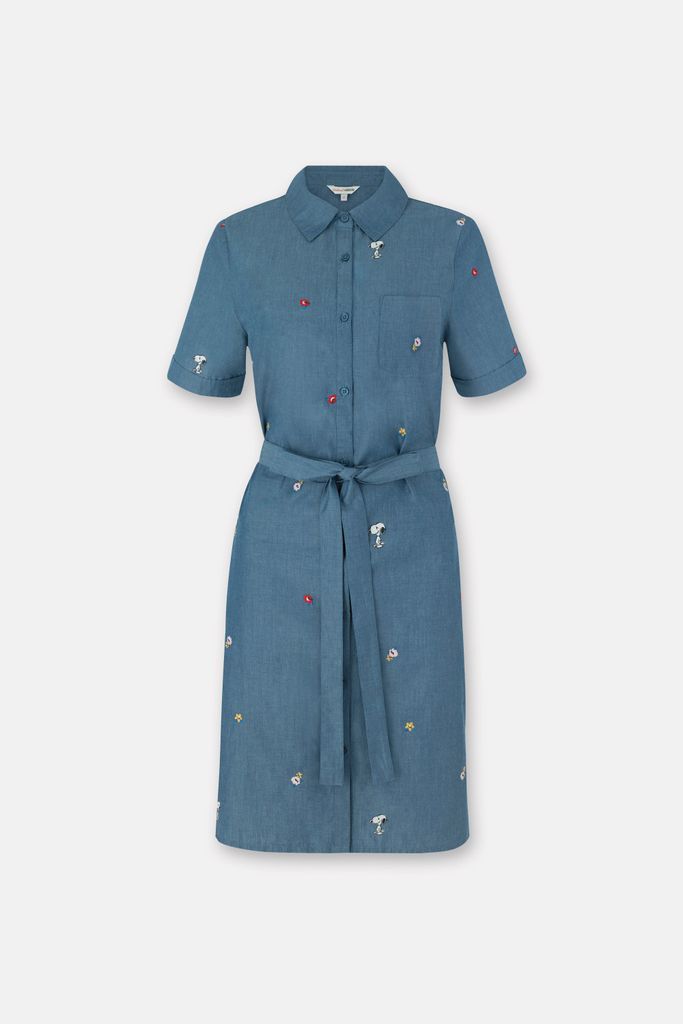 Snoopy Kingswood Spaced Dress in Chambray, 100% Cotton, 6