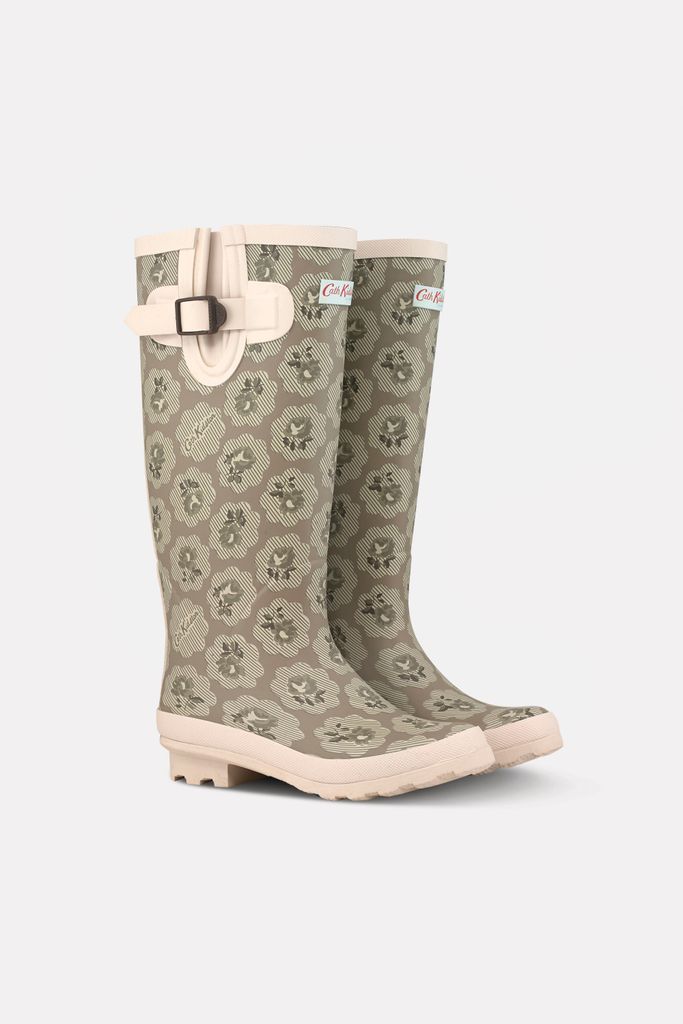 The Freston Rose Taupe Wellies Shoes, 100% Rubber, 36