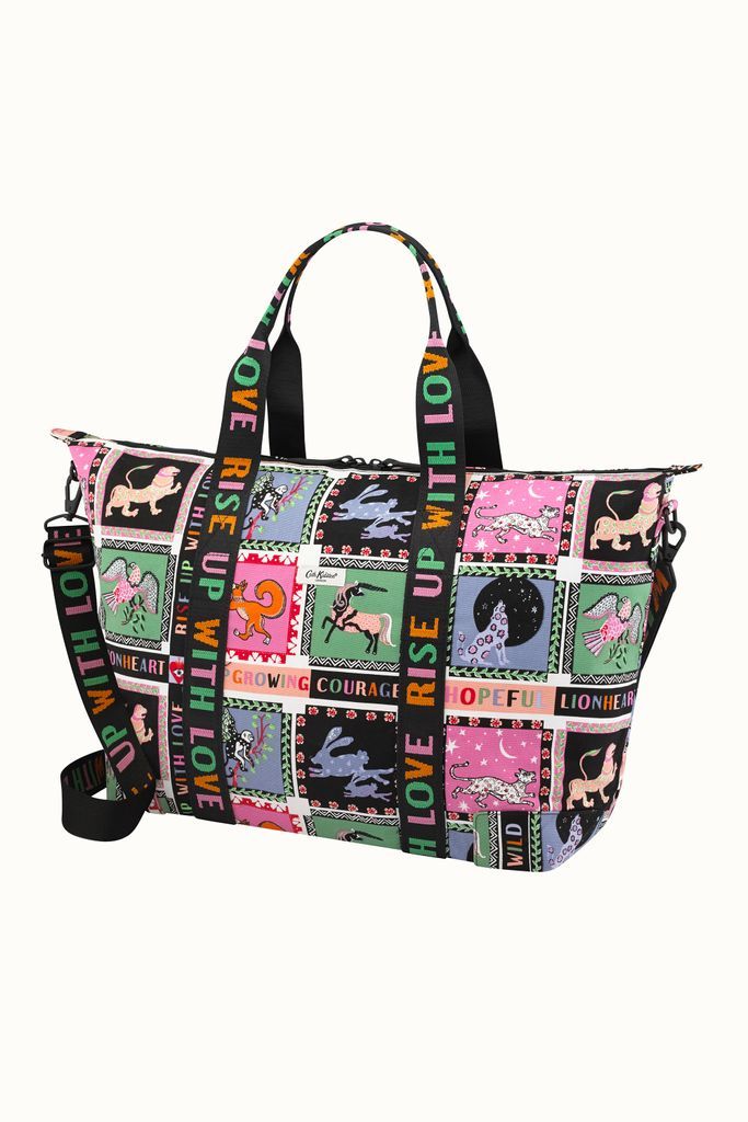 Spirit Animals Foldaway Overnight Bag in Multi/pink