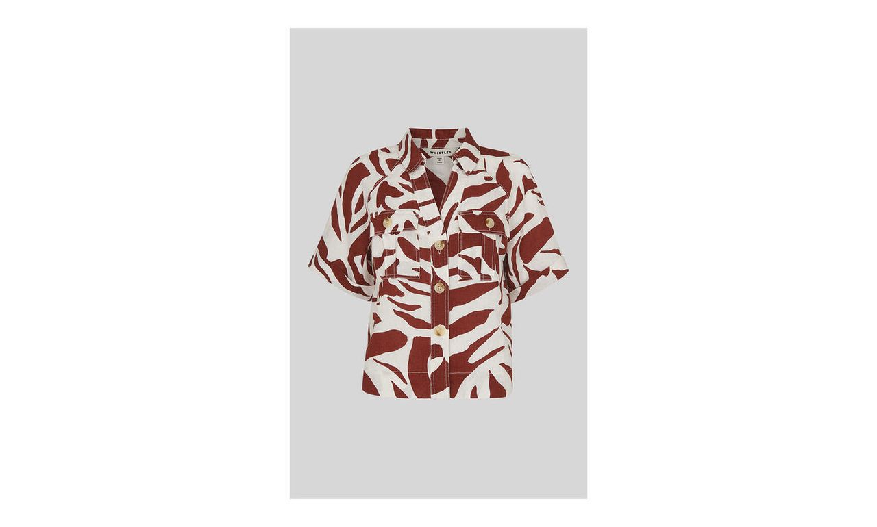 Graphic Zebra Linen Shirt