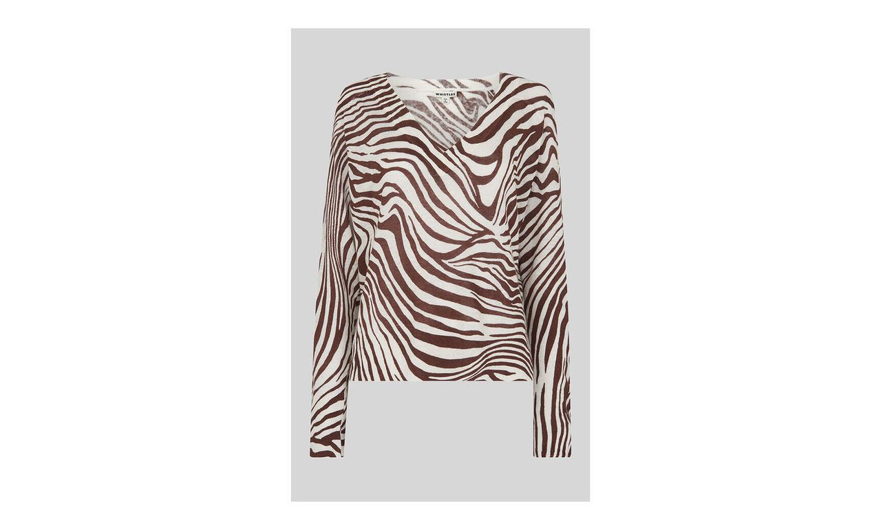 Graphic Zebra Print Linen Knit