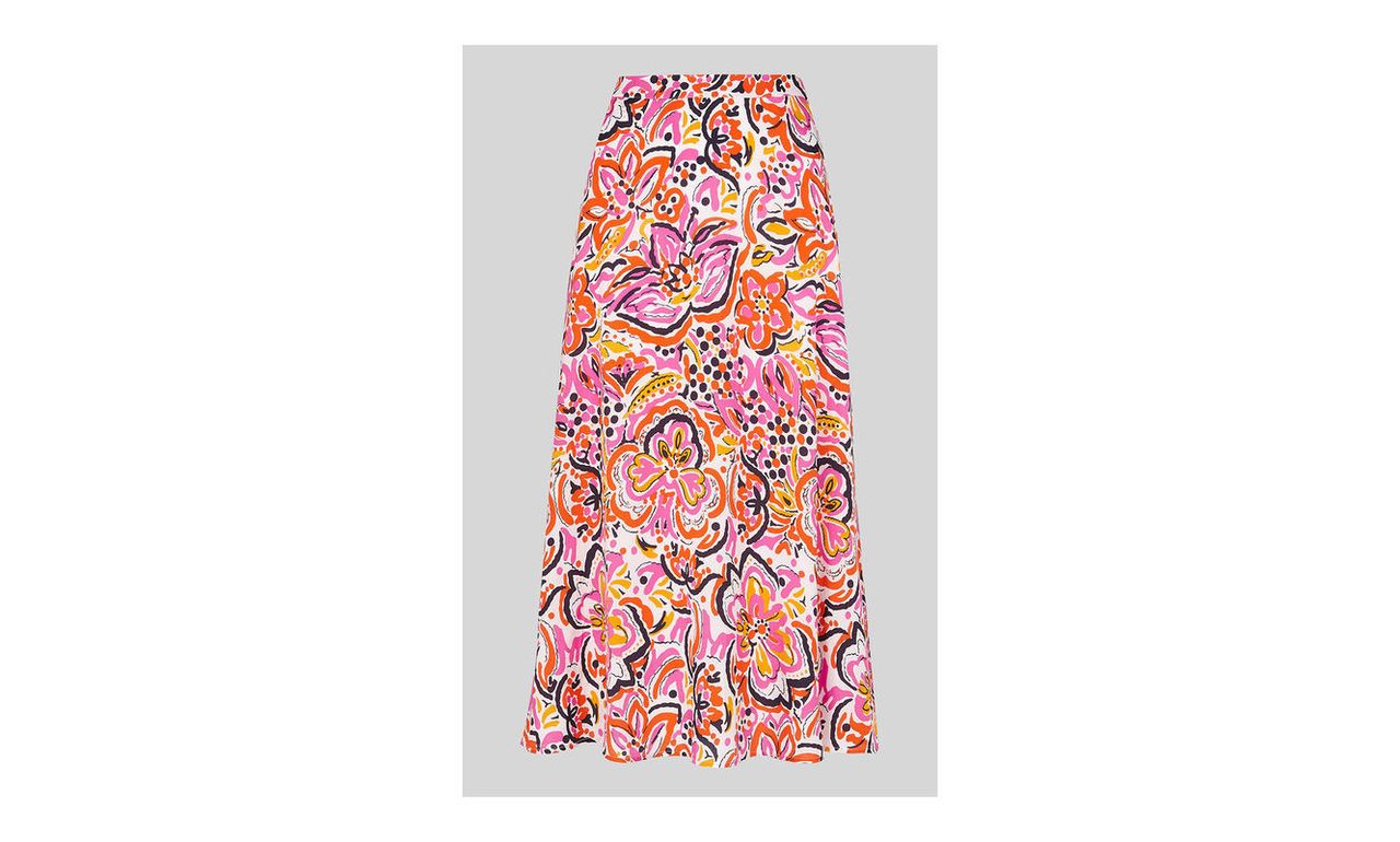 Art Floral Print Skirt