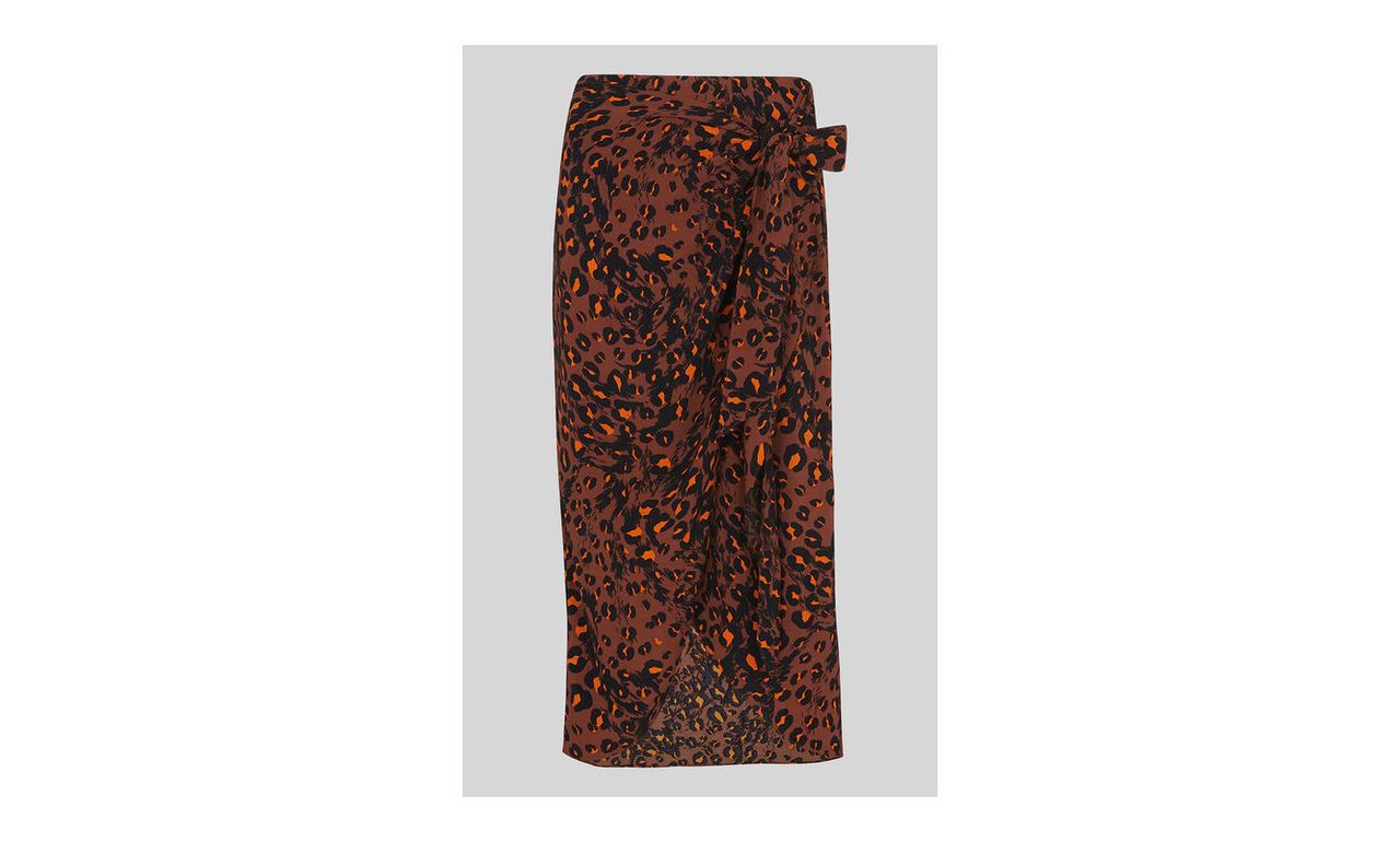 Brushed Leopard Sarong Skirt