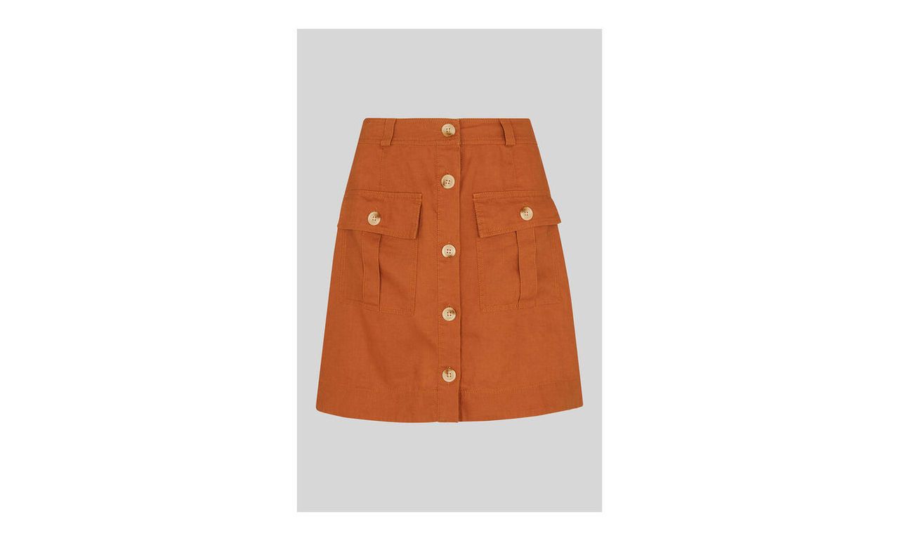 Linen Pocket A Line Skirt